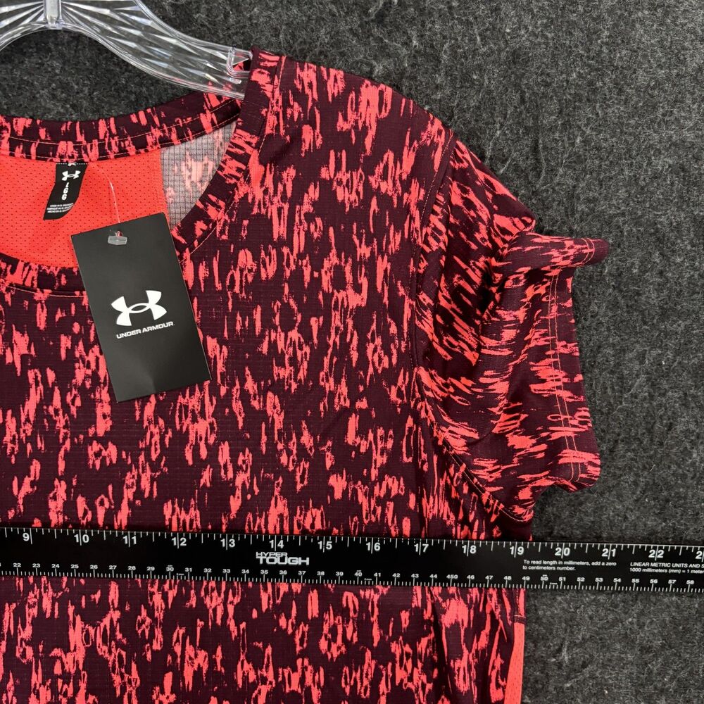 Under Armour Speedstride Shirt Women's Large Red Printed Running Workout Gym - Picture 5 of 8